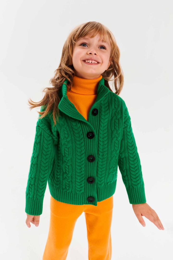 Кардиган из кашемира детский "Майская Зелень" Кардиган из кашемира детский "Майская Зелень"