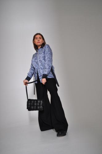 Рубашка женская с поясом и длинным рукавом