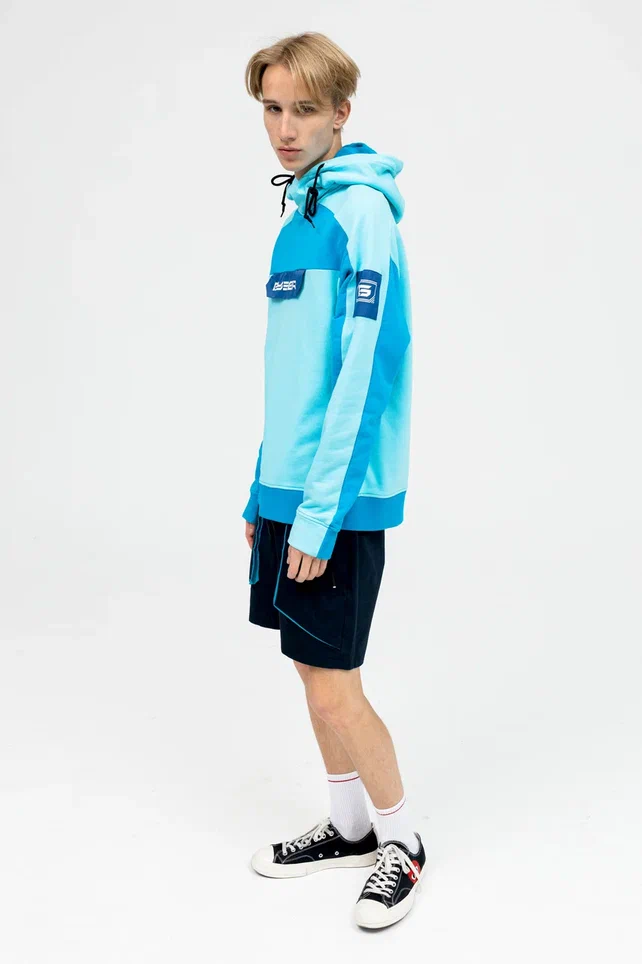 Спортивный костюм бирюзовый (Худи и шорты)