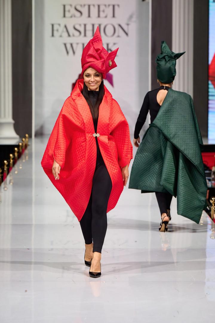 Накидка-пальто красная