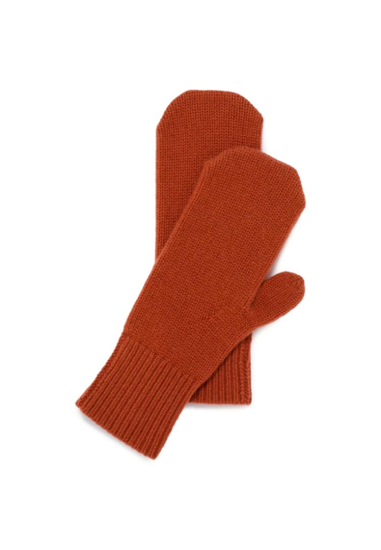 Варежки из кашемира "Терракотовый Закат"