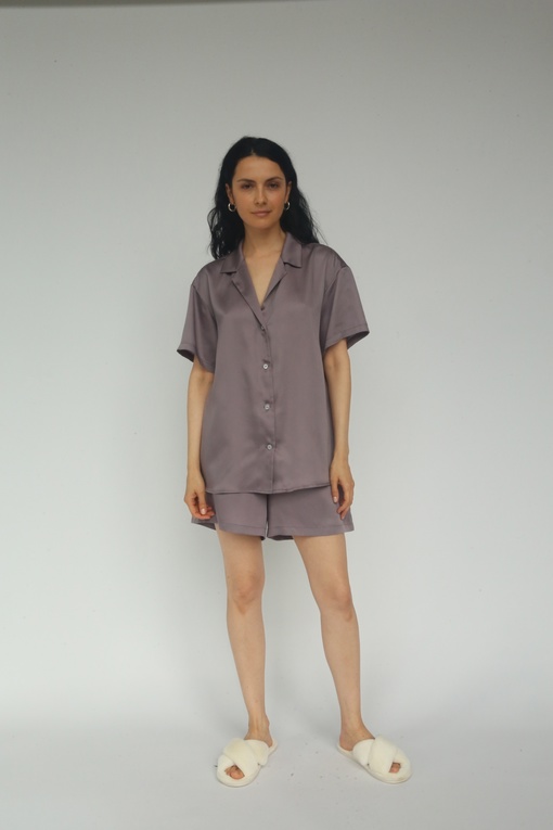 Рубашка с коротким рукавом "Сливовая дымка"