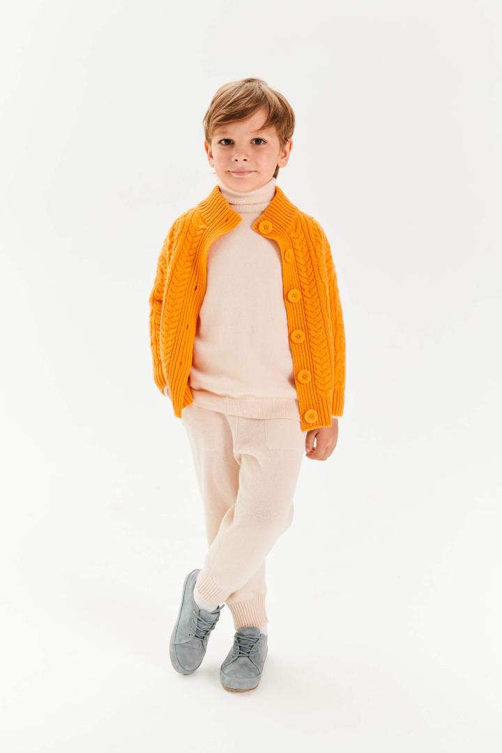 Кардиган из кашемира детский "Сочный Абрикос" Кардиган из кашемира детский "Сочный Абрикос"