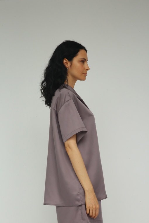 Рубашка с коротким рукавом "Сливовая дымка"