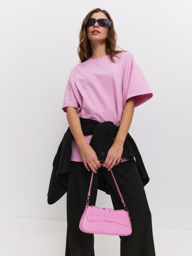 Футболка оверсайз розовая
