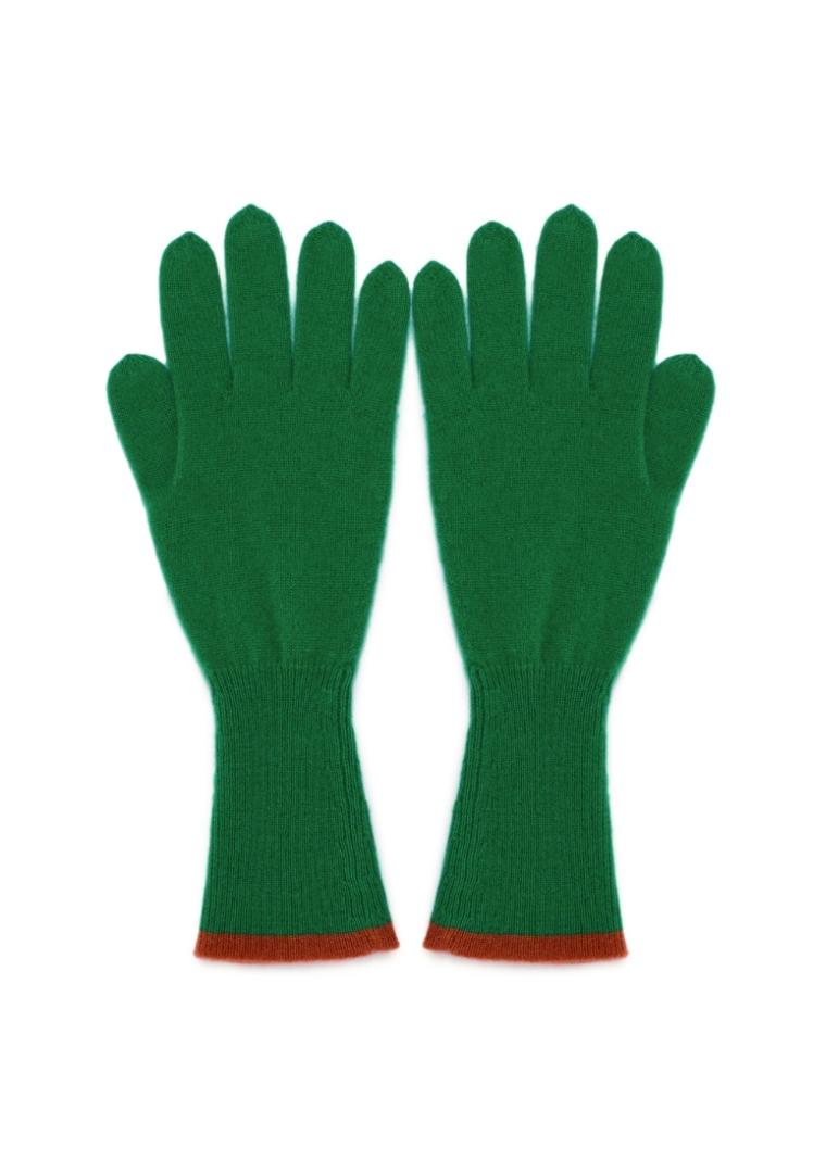 Перчатки кашемировые удлиненные "Майская Зелень"