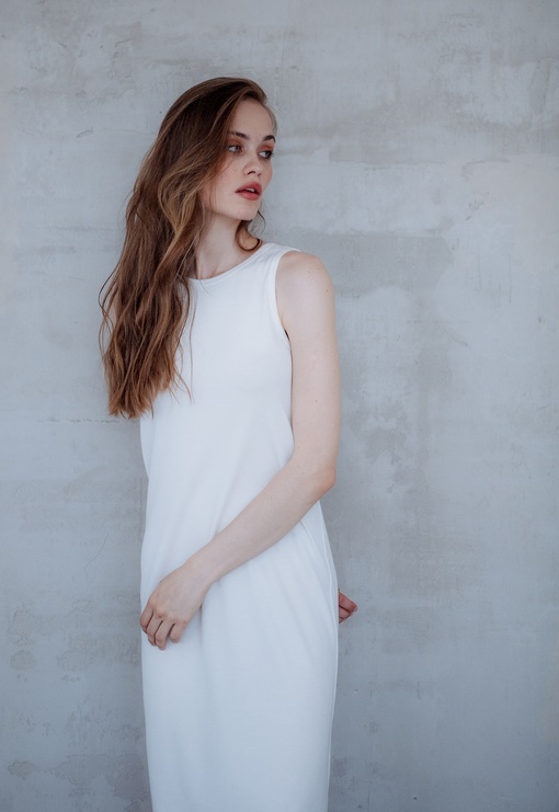 Платье-сетка 2 в 1 белое