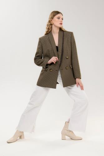 Жакет коричневая клетка