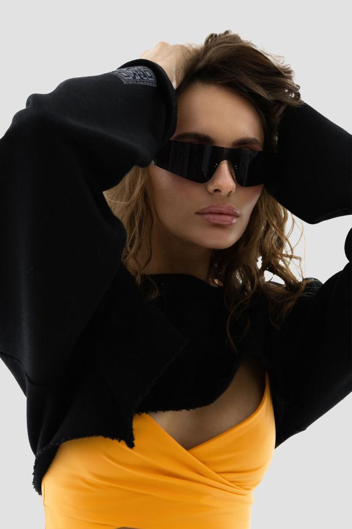 Худи укороченное Crop Hoodie Black