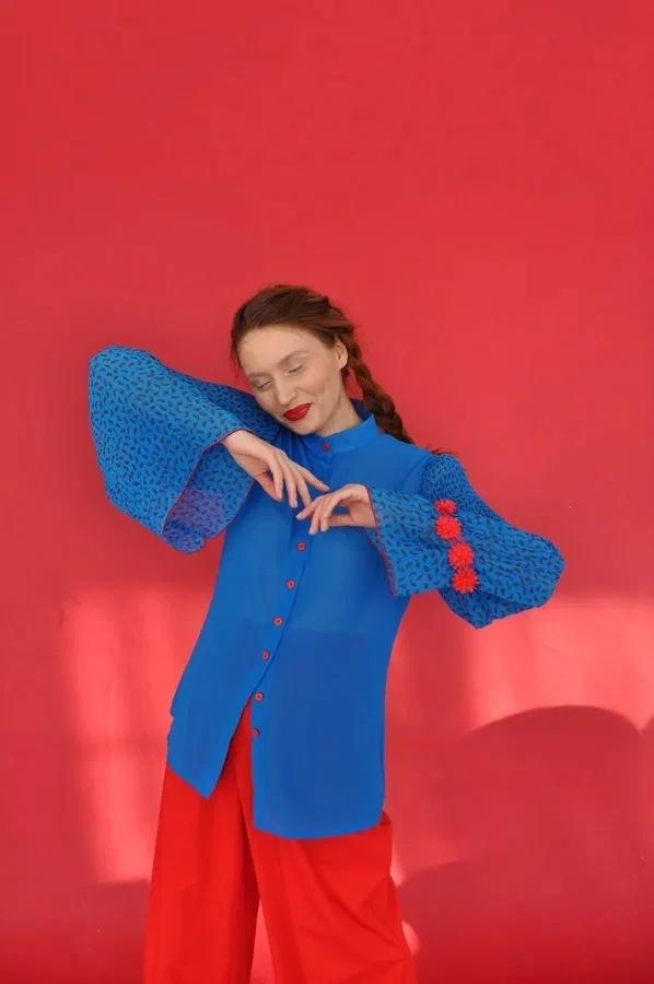 Рубашка из крепа "Вопрос"