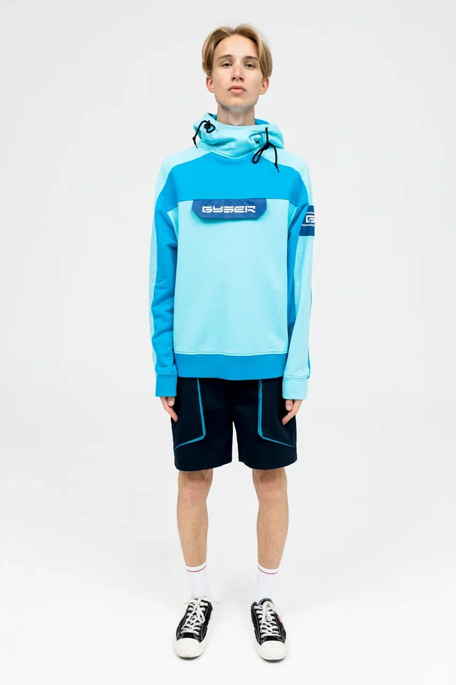Спортивный костюм бирюзовый (Худи и шорты)