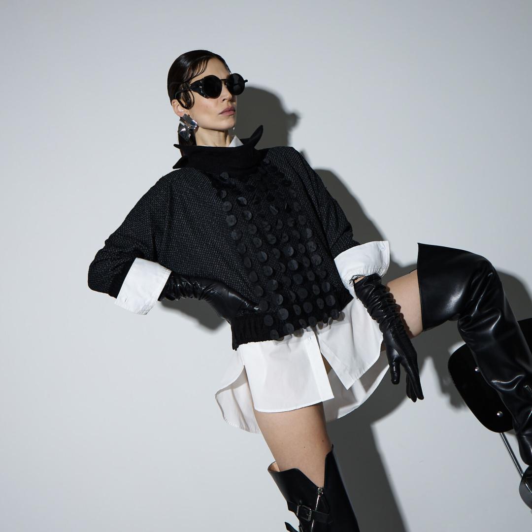 Джемпер с элементами в стиле "Авангард"