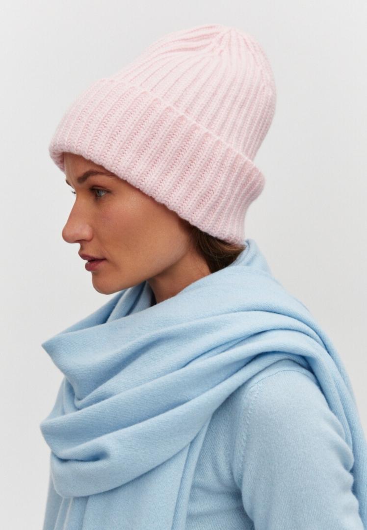 Шапка бини из кашемира "Легкий Румянец"