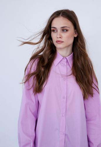 Рубашка оверсайз розовая