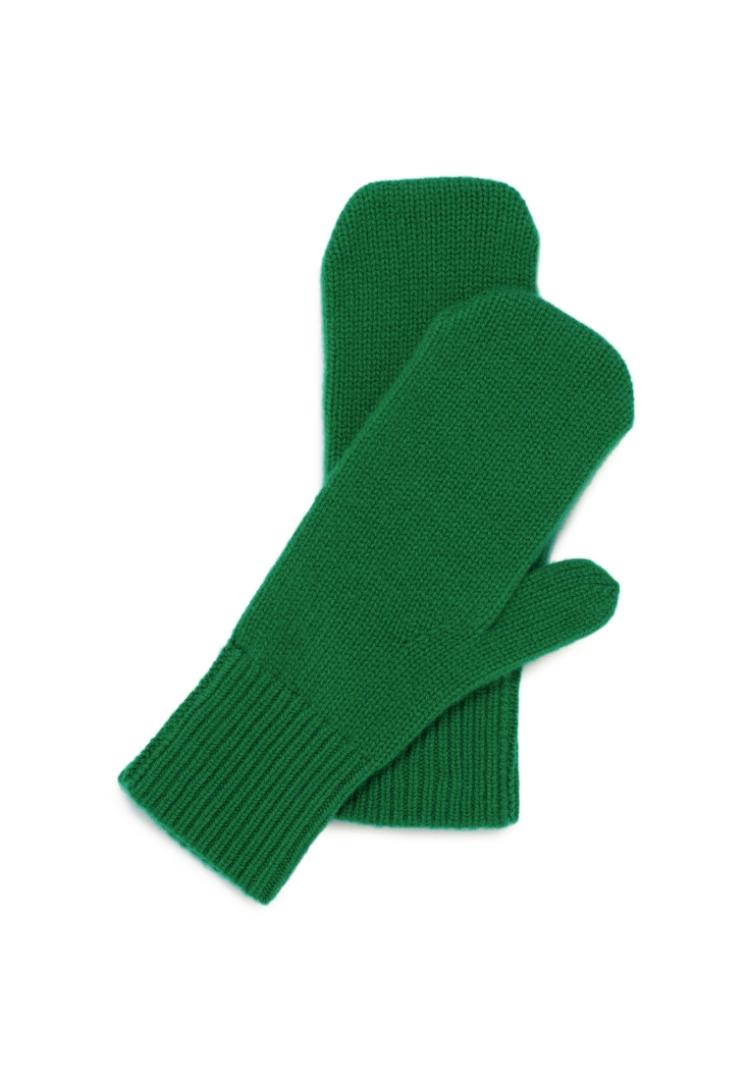 Варежки  тонкие из кашемира "Майская Зелень"