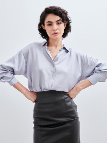 Рубашка шелковая оверсайз "Сиренити"