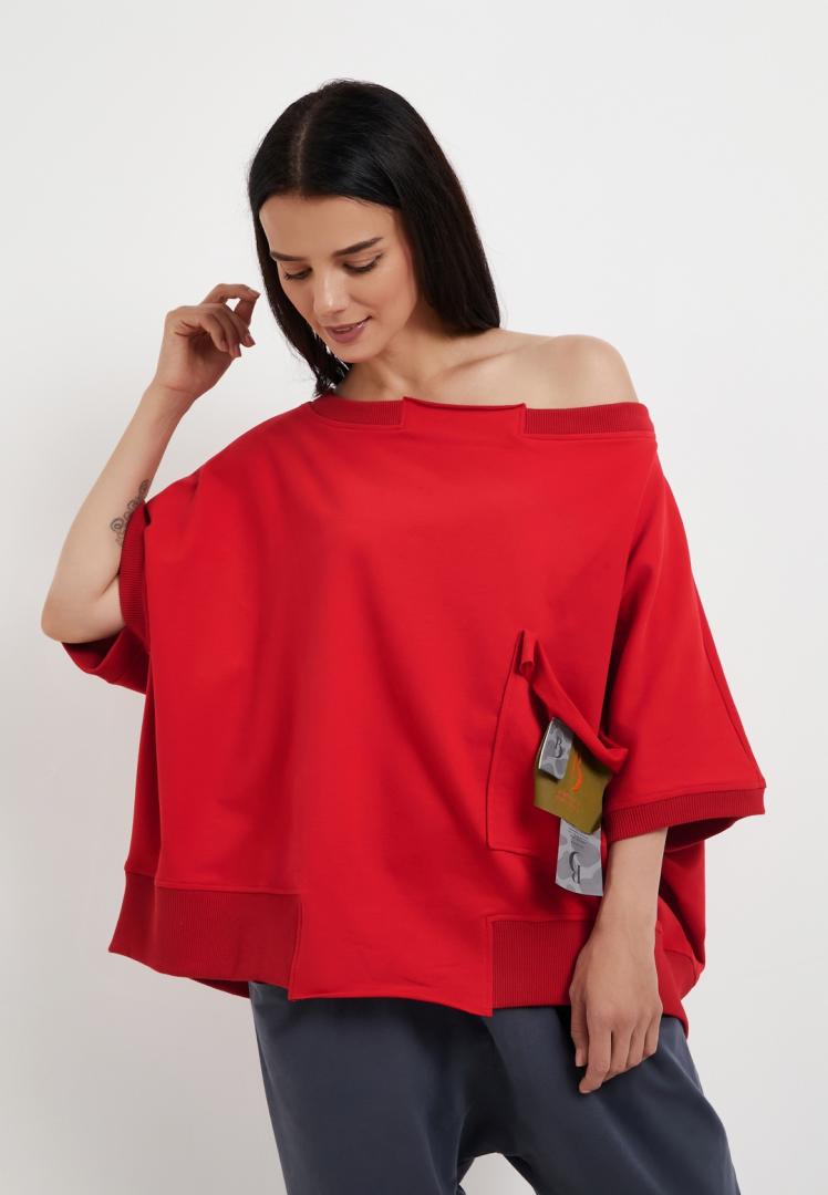 Футболка Летучая мышь красная