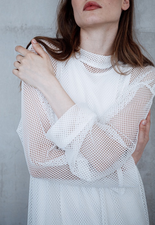 Платье-сетка 2 в 1 белое