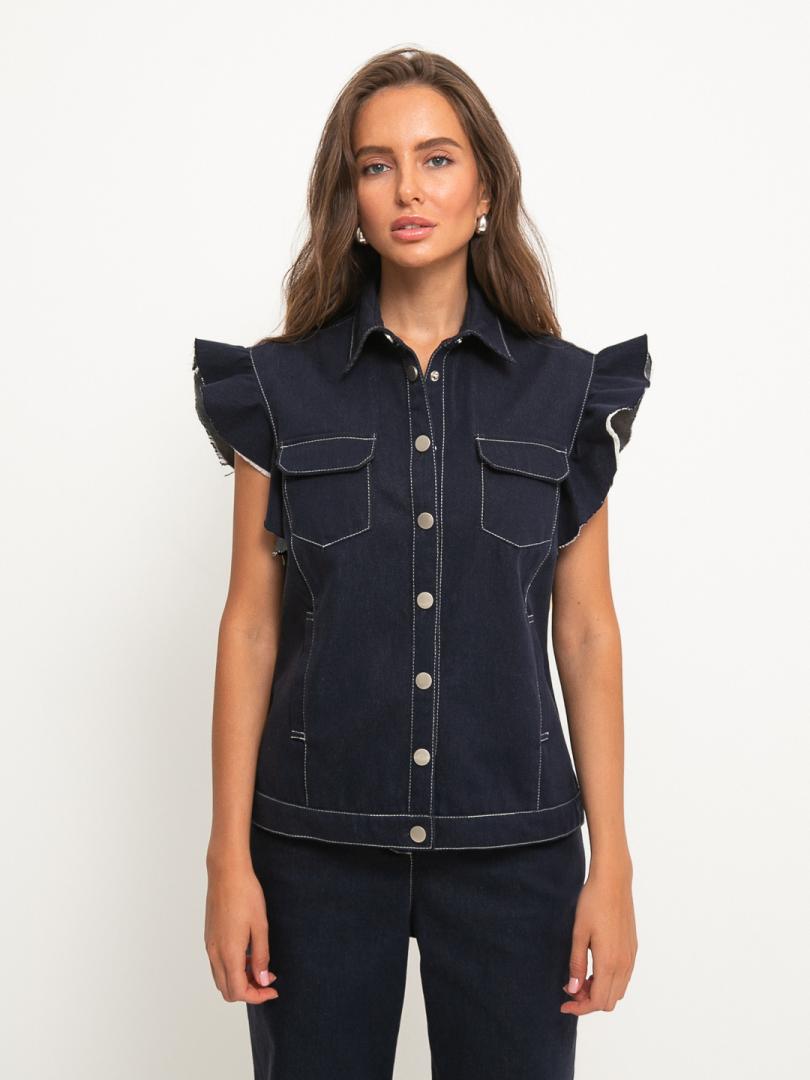 Жилет из вареного денима