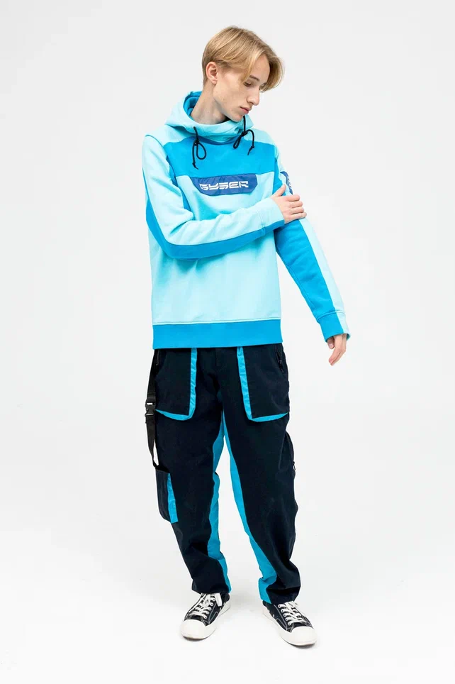 Спортивный костюм бирюзовый (Худи и штаны)