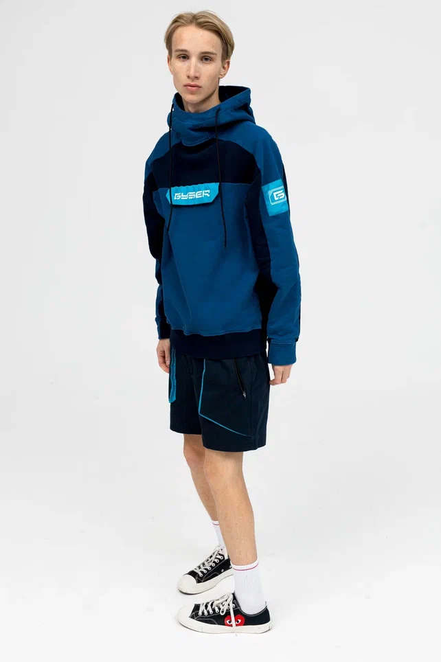 Спортивный костюм темно-синий (Худи и шорты)