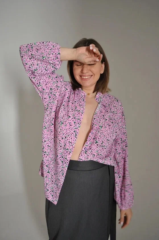 Рубашка из вискозы "Сирень"