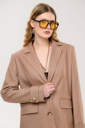 Жакет бежевый в полоску