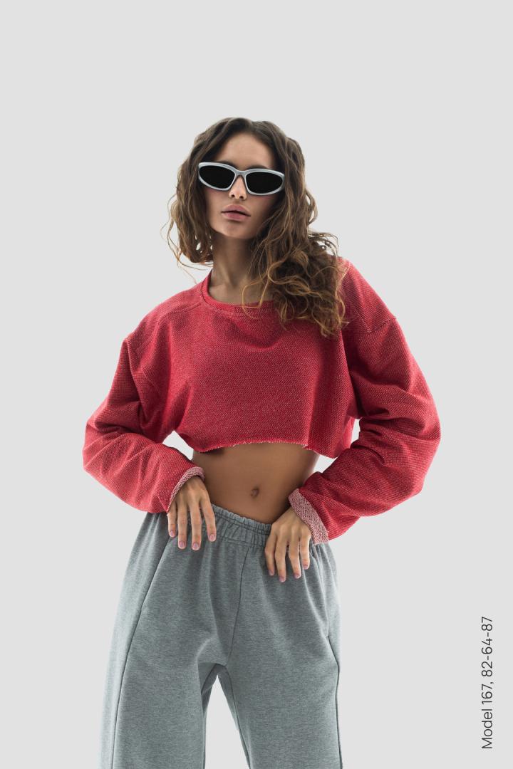 Худи укороченное Crop Hoodie Red