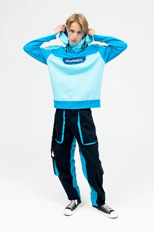 Спортивный костюм бирюзовый (Худи и штаны)