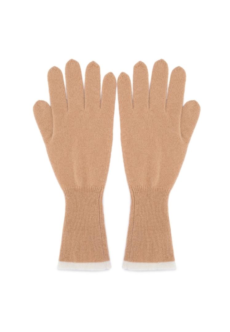 Перчатки кашемировые удлиненные "Кремовый Латте"