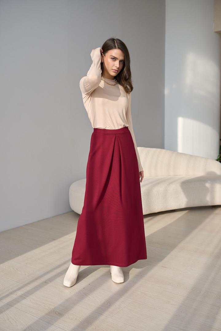 Бордовая юбка длинная
