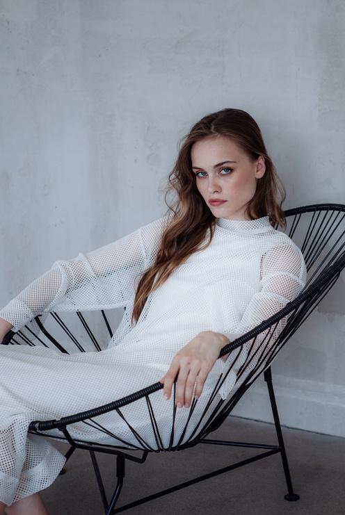 Платье-сетка 2 в 1 белое