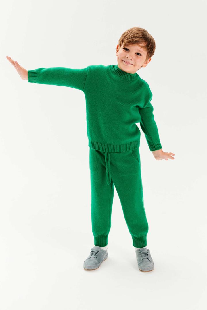 Джоггеры из кашемира детские "Майская Зелень" Джоггеры из кашемира детские "Майская Зелень"