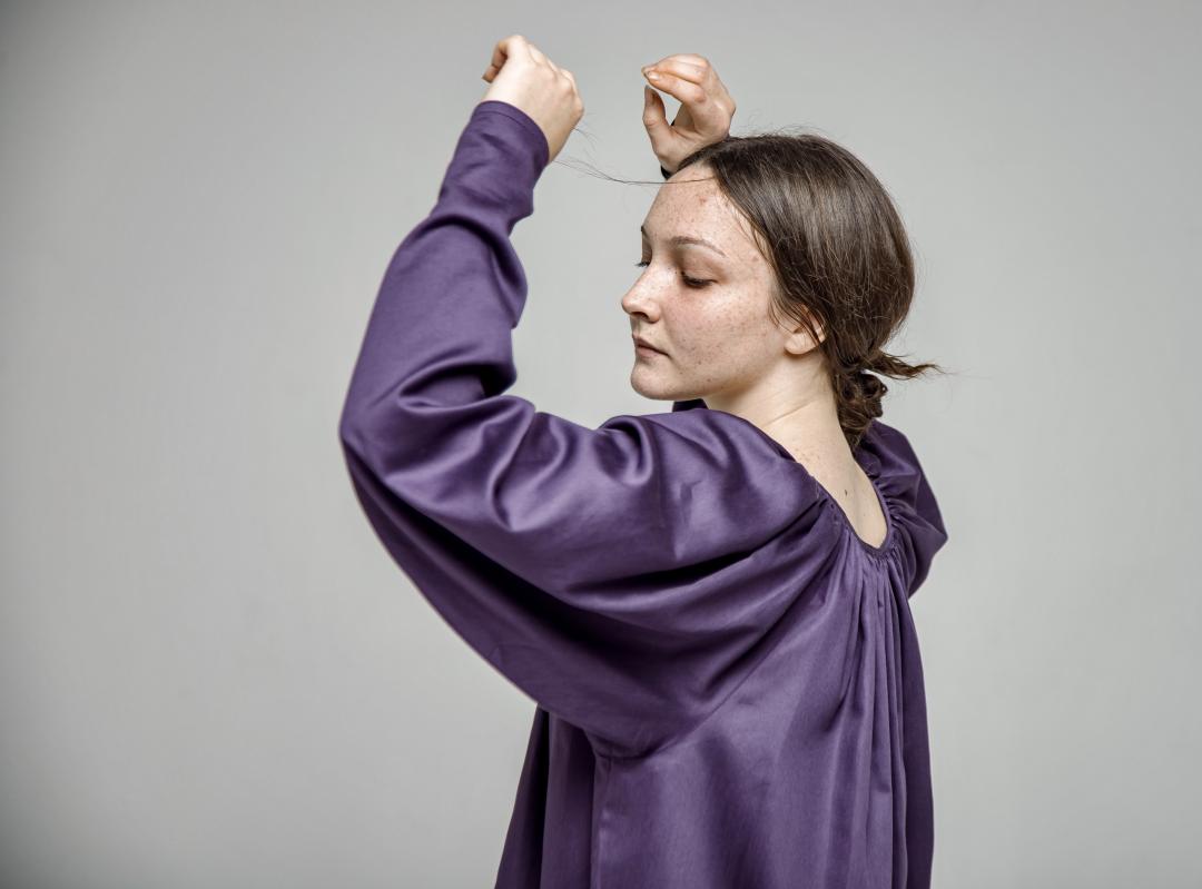 Фиолетовая рубашка "Рукава"