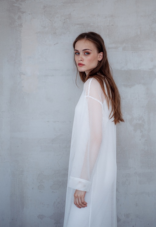 Платье-сетка 2 в 1 белое