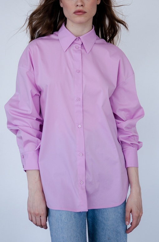 Рубашка оверсайз розовая