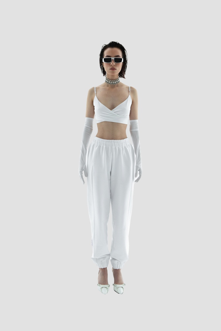 Топ Crop Top Triangle  White