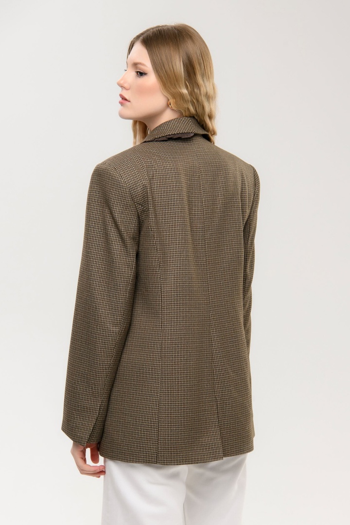 Жакет коричневая клетка