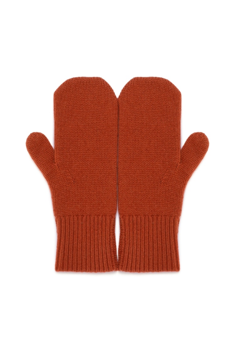 Варежки из кашемира "Терракотовый Закат"