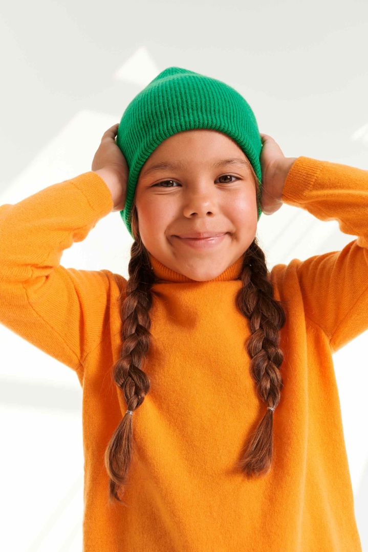 Шапка из кашемира детская "Майская Зелень" Шапка из кашемира детская "Майская Зелень"