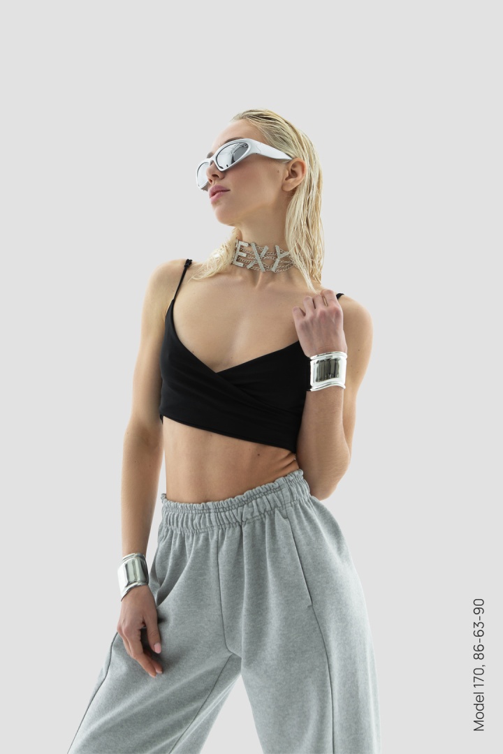 Топ Crop Top Triangle Black