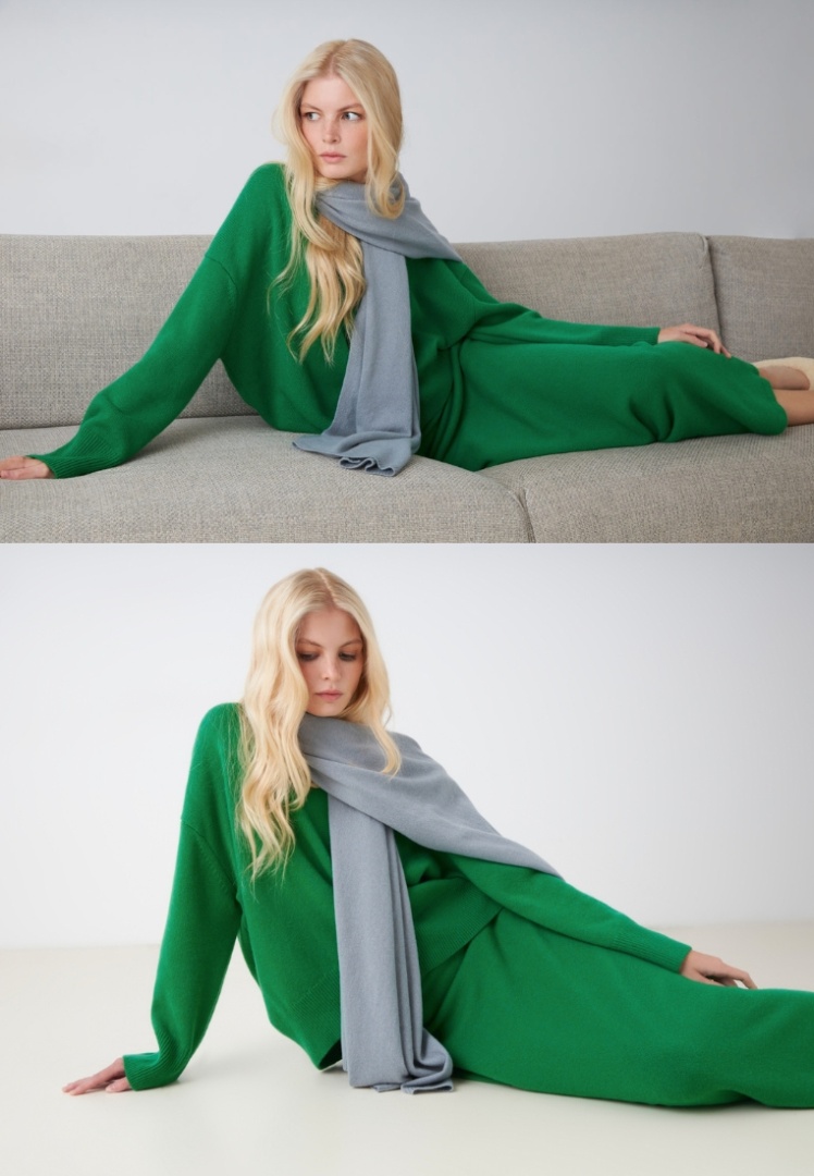 Юбка из кашемира "Майская Зелень"