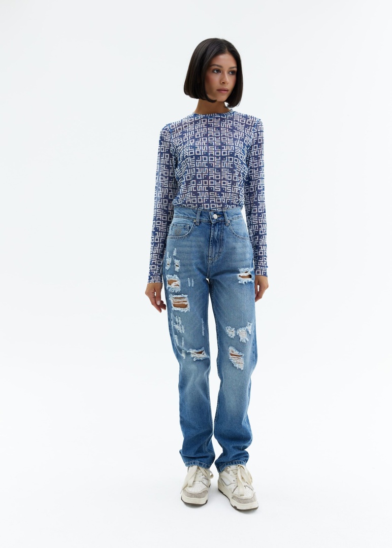 Лонгслив Letters Indigo