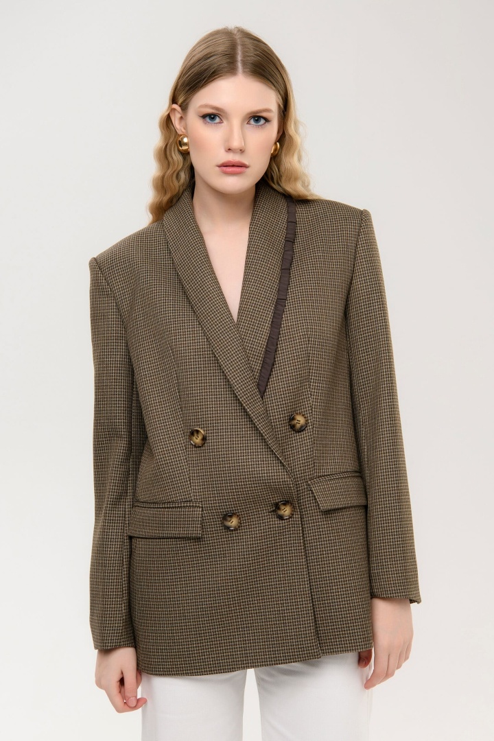Жакет коричневая клетка