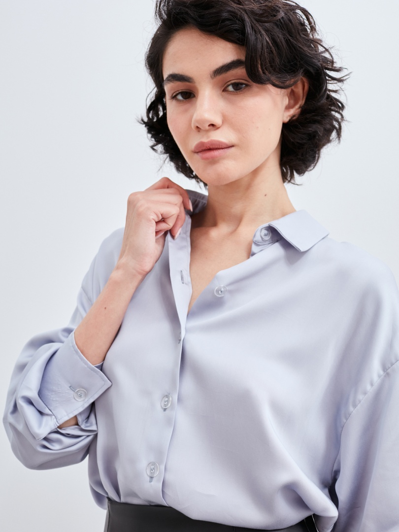 Рубашка шелковая оверсайз "Сиренити"