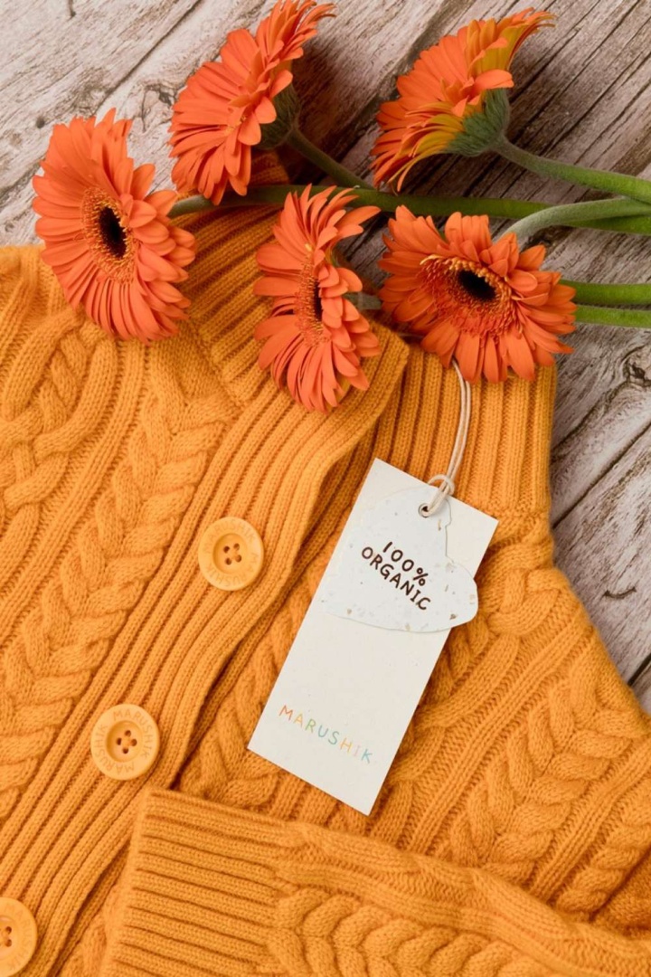 Кардиган из кашемира детский "Сочный Абрикос" Кардиган из кашемира детский "Сочный Абрикос"