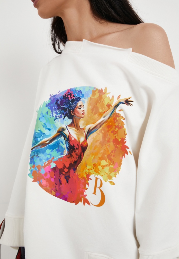 Футболка  Летучая мышь белая с принтом