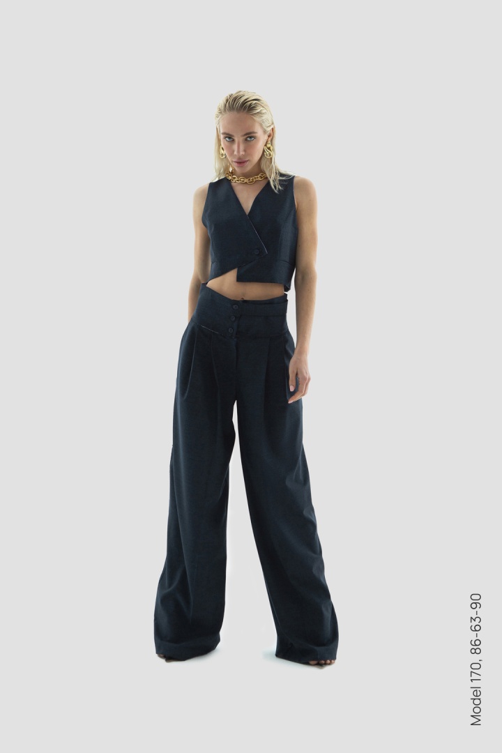 Брюки Street Palazzo Pants Gray Blue