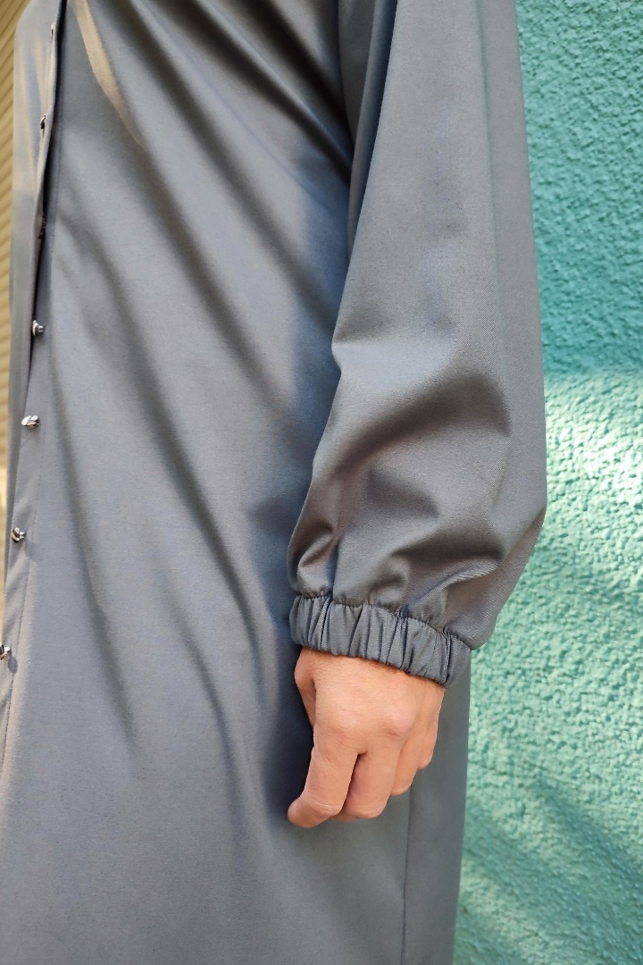 Платье - рубашка из графитовой смесовой ткани