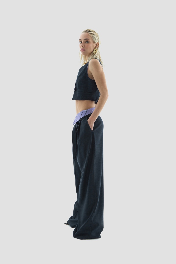 Брюки Street Palazzo Pants Gray Blue